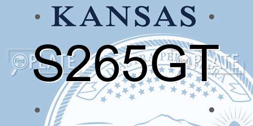 S265GT Kansas License Plate