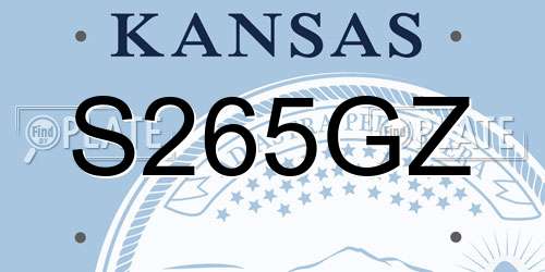 S265GZ Kansas License Plate