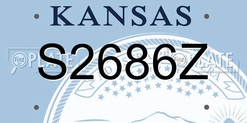 S2686Z Kansas License Plate