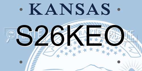 S26KEO Kansas License Plate