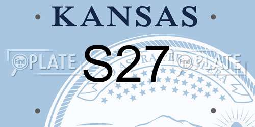 S27 Kansas License Plate