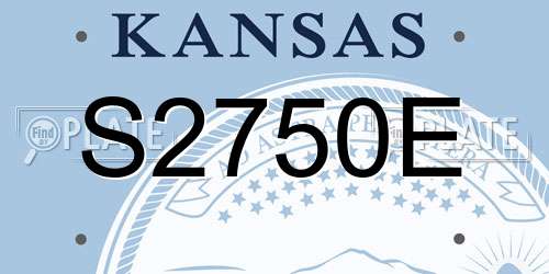 S2750E Kansas License Plate
