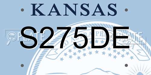 S275DE Kansas License Plate