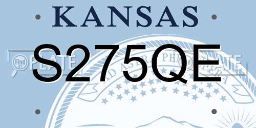 S275QE Kansas License Plate