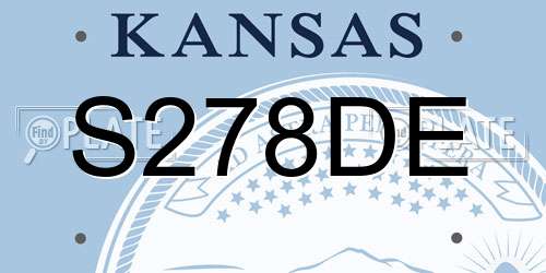 S278DE Kansas License Plate