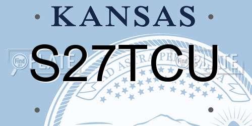 S27TCU Kansas License Plate