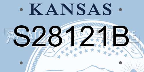 S28121B Kansas License Plate