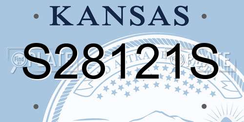 S28121S Kansas License Plate