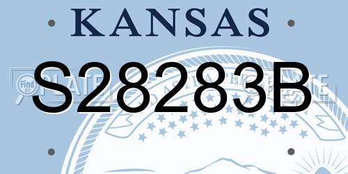S28283B Kansas License Plate
