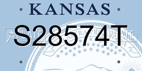 S28574T Kansas License Plate