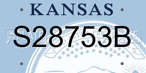 S28753B Kansas License Plate