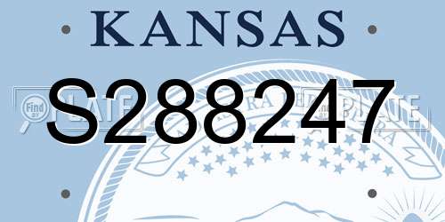 S288247 Kansas License Plate