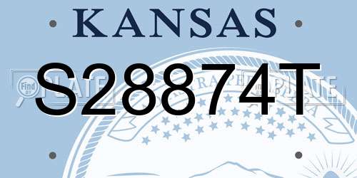 S28874T Kansas License Plate