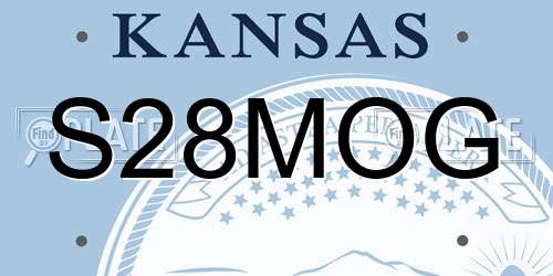 S28MOG Kansas License Plate