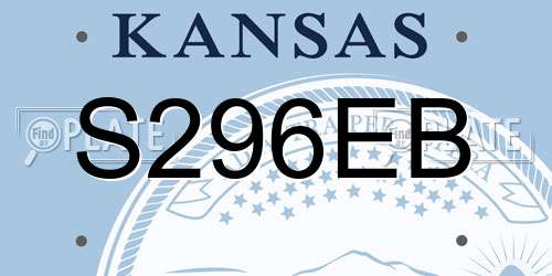 S296EB Kansas License Plate