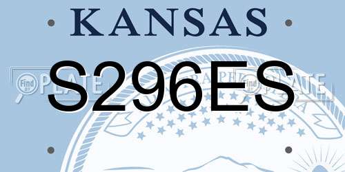 S296ES Kansas License Plate