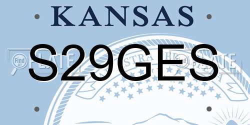 S29GES Kansas License Plate