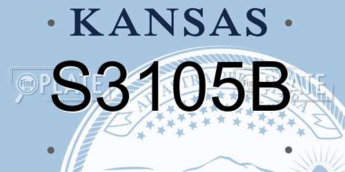 S3105B Kansas License Plate