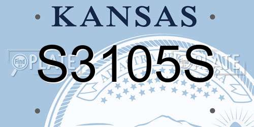 S3105S Kansas License Plate
