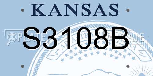 S3108B Kansas License Plate