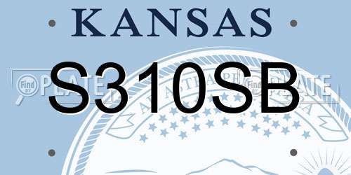 S310SB Kansas License Plate