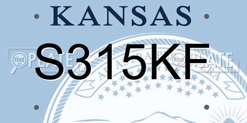 S315KF Kansas License Plate