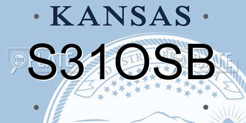 S31OSB Kansas License Plate