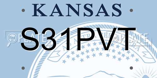 S31PVT Kansas License Plate