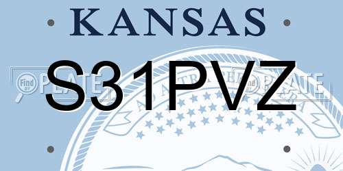 S31PVZ Kansas License Plate