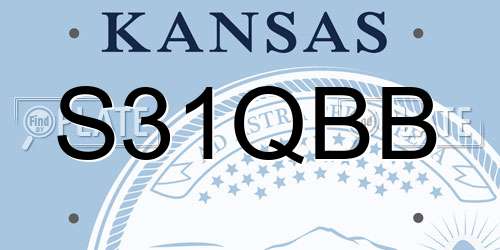 S31QBB Kansas License Plate