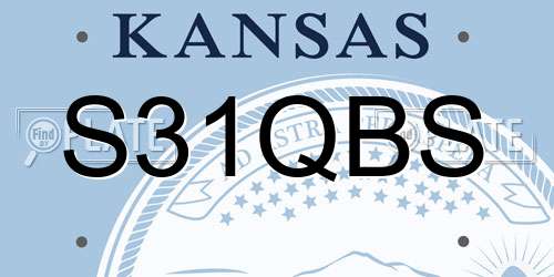 S31QBS Kansas License Plate