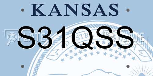 S31QSS Kansas License Plate