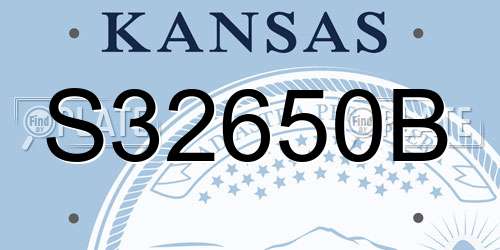 S32650B Kansas License Plate