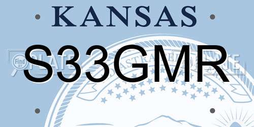 S33GMR Kansas License Plate