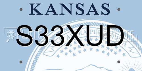 S33XUD Kansas License Plate
