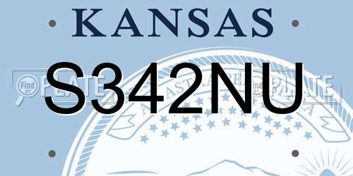 S342NU Kansas License Plate