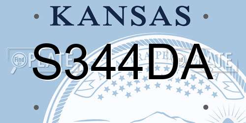 S344DA Kansas License Plate