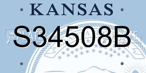 S34508B Kansas License Plate