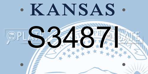 S3487I Kansas License Plate