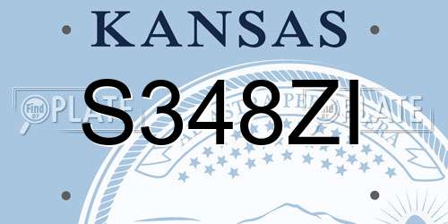 S348ZI Kansas License Plate