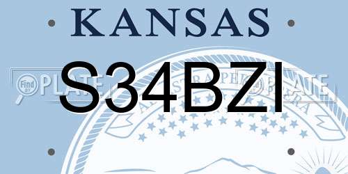 S34BZI Kansas License Plate