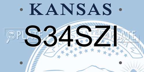 S34SZI Kansas License Plate