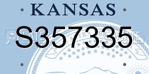 S357335 Kansas License Plate