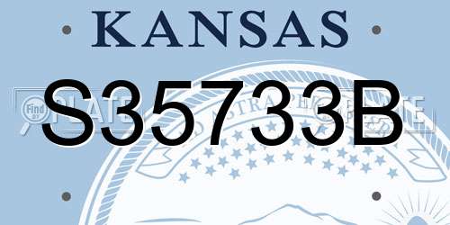 S35733B Kansas License Plate