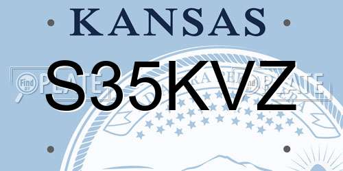 S35KVZ Kansas License Plate