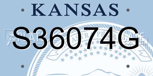 S36074G Kansas License Plate