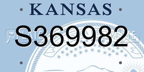 S369982 Kansas License Plate