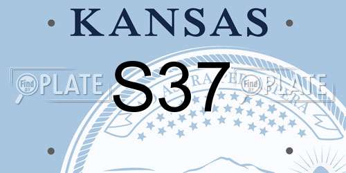 S37 Kansas License Plate