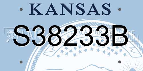 S38233B Kansas License Plate