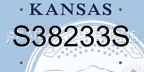 S38233S Kansas License Plate
